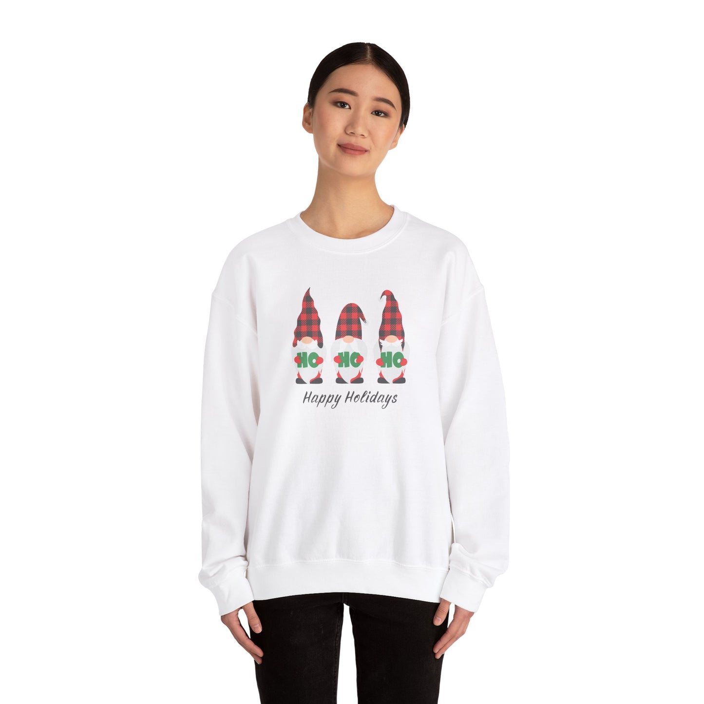 Christmas Sweatshirt, Gnome Print Christmas Shirt, Christmas Shirt, Holiday Shirt, Cute Christmas Crew Neck, Holiday Gift Shirt