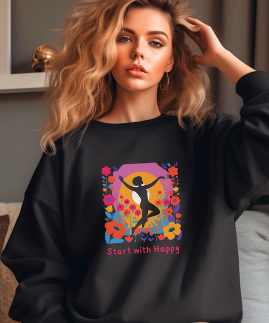 Women’s Crewneck Sweatshirt – Soft, Cozy & Happy-Inspired Pullover